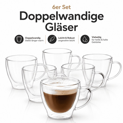 Kaffeetassen doppelwandig - 6,