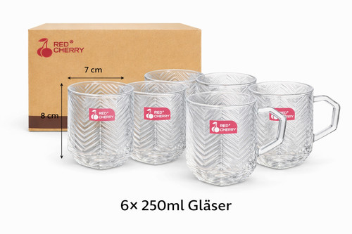 Glas tassen 250ml - 250ml, mit