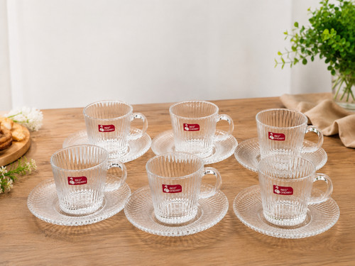 6er glas kaffeetassen set mit - 6er,