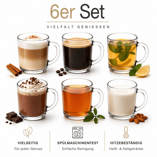 Teegläser set kaffeegläser - 6,